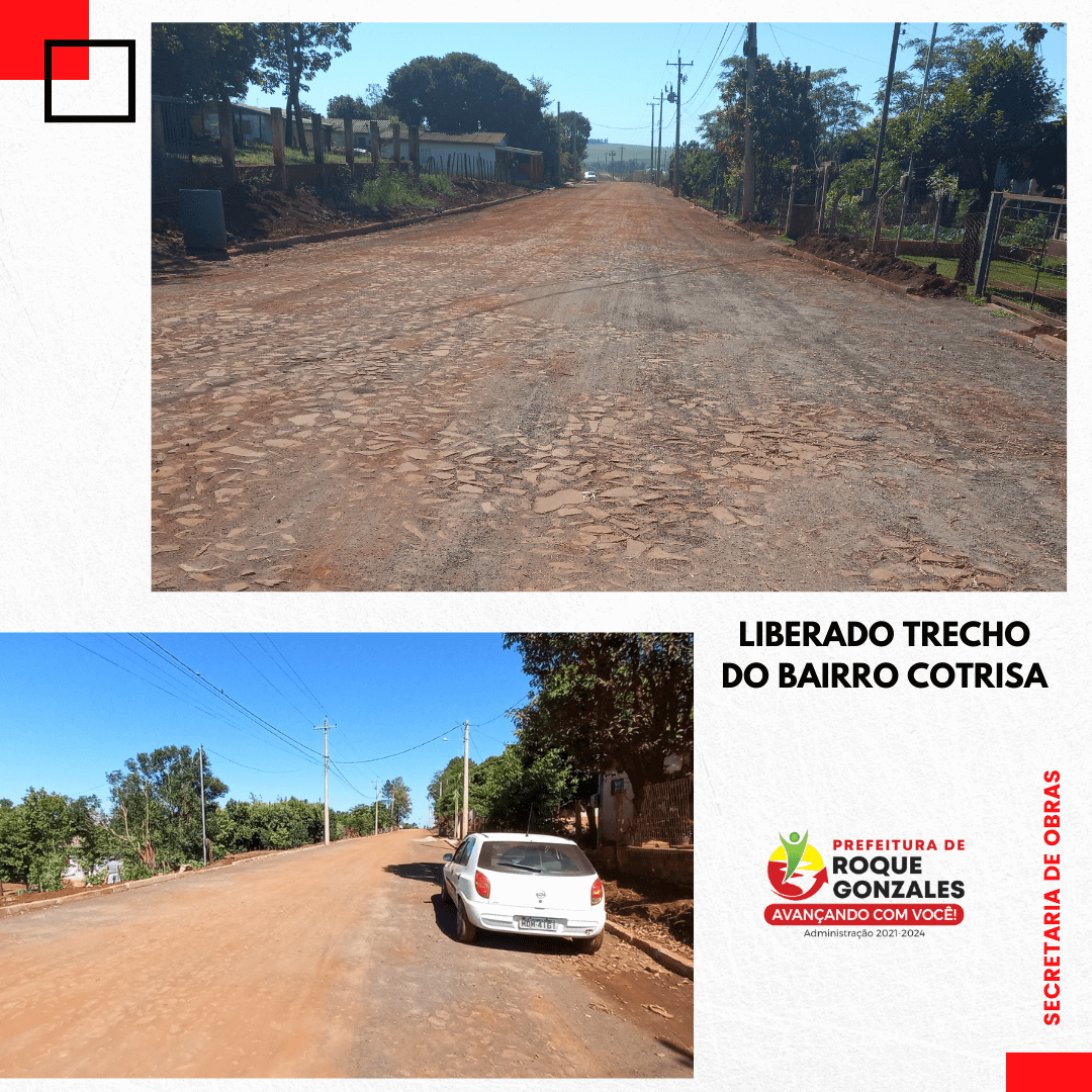 LIBERADO TRECHO DO CALÇAMENTO NO BAIRRO COTRISA